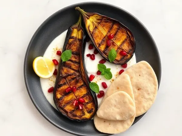 Roasted Aubergine with Whipped Tahini Yoghurt