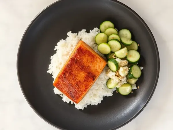 Miso-Glazed Salmon with Smashed Cucumber Salad