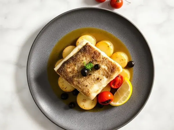 Sheet-Pan Sea Bass with Blistered Tomatoes and Olives